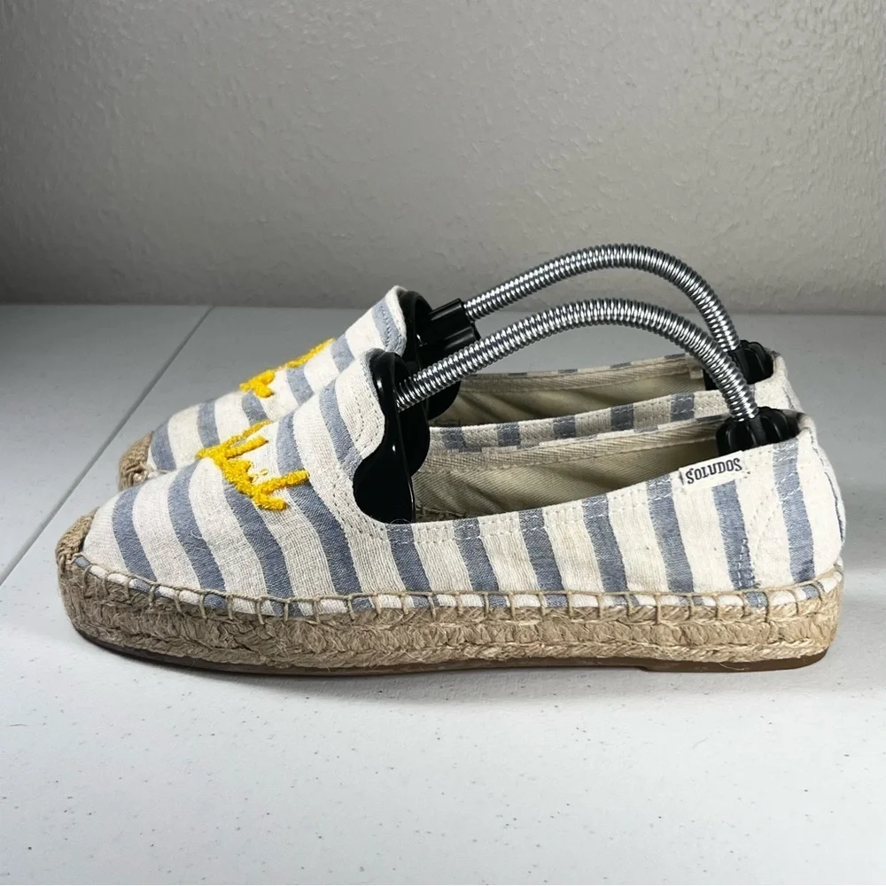Soludos x Le Meridien Shoes Au Solei Espadrilles Slip-On Size 6.5 Blue Yellow